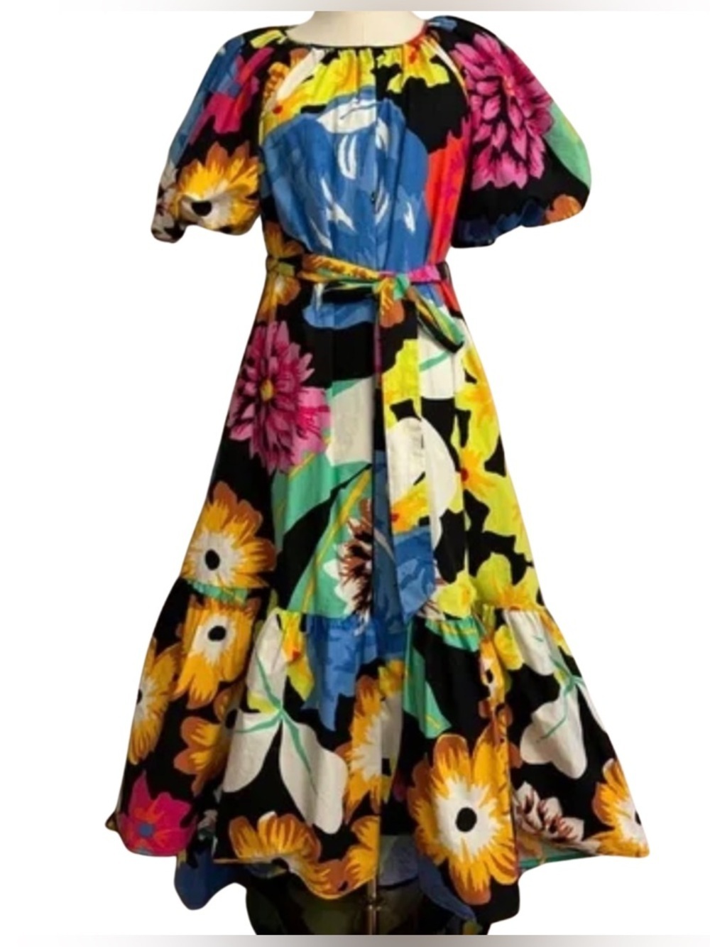 Christopher John Rogers x Target Floral High-Low Dress with Puff Sleeves Size S - Picture 4 of 8